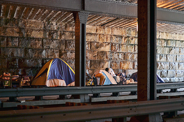 A squatter’s camp near Union Station in D.C. (Brigette White/The Washington Informer)