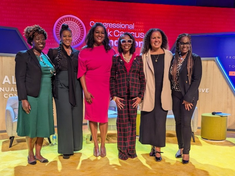 The “Beyond the Algorithm: AI and Black Lives” panel during the 2024 Congressional Black Caucus Foundation Annual Legislative Conference featured: moderator Afua Bruce, founder and principal of ANB Advisory Group; Nicole Jefferson, vice president of U.S. Government Affairs at Dell Technologies; Chanelle Hardy, head of Civil Rights at Google; New York Democratic Congresswoman Yvette Clarke; Safiya Noble, Ph.D., professor and author; and the Brookings Institution’s Nicol Turner-Lee. (Brenda C. Siler/The Washington Informer)