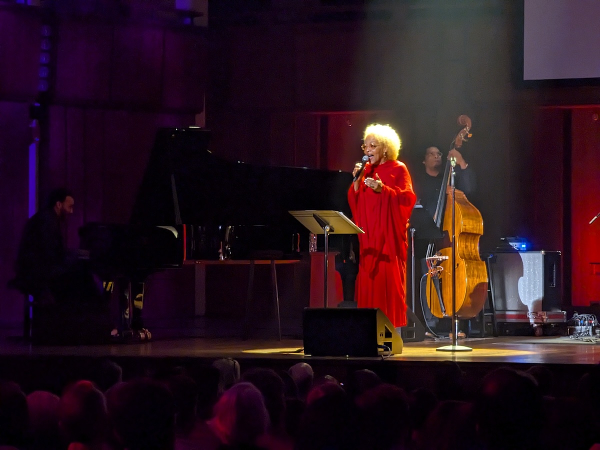 Pianist David Virelles, vocalist and NEA Jazz Master Cassandra Wilson and bassist Rashaan Carter performed with drummer Max Roach’s “We Insist! Max Roach’s Freedom Now Suite” during a centennial celebration for the drummer held recently at the Kennedy Center. (Brenda C. Siler/The Washington Informer)