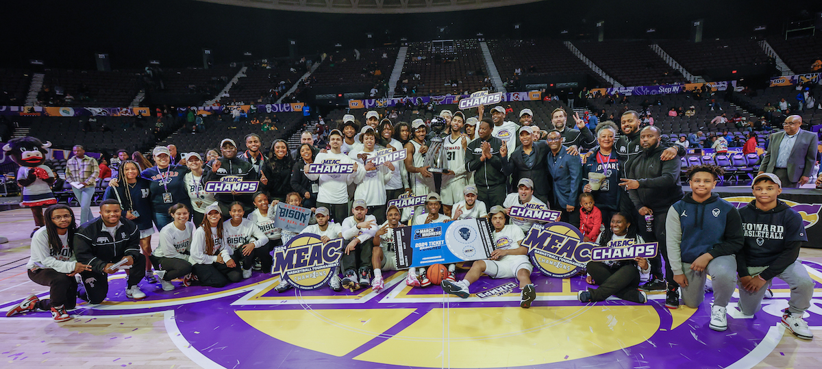 Howard University’s men’s basketball team defeated Delaware State University 70-67, clinching the Mid-Eastern Athletic Conference (MEAC) tournament championship. (Courtesy photo)