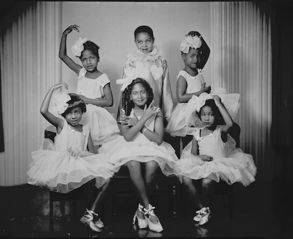 Scurlock Photography Studio's photo of Berniece Hammond’s Northeast Dance Academy class showcases dance as a key aspect of African American artistic expression in the District in the early- to mid-20th century. (Courtesy of Black Dance DMV/Smithsonian Institution, National Museum of American History)