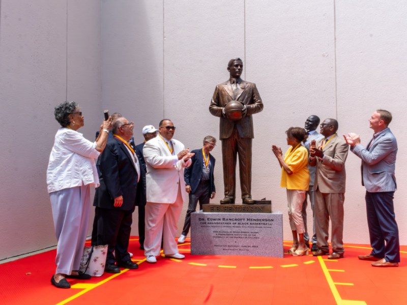 The University of the District of Columbia unveils a new statue honoring the late Dr. Edwin Bancroft Henderson. The statue will be located at the Dr. Edwin Bancroft Henderson Sports Complex on the Van Ness Campus. (Ja'Mon Jackson/The Washington Informer)