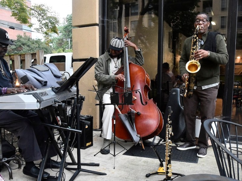 **FILE** The UDC JAZZAlive trio led by saxophonist Tracey Cutler performs at Flavor Garden Restaurant during Art All Night 2023. This year’s Art All Night will happen throughout the city on Sept. 27 and 28. (Robert R. Roberts/The Washington Informer)