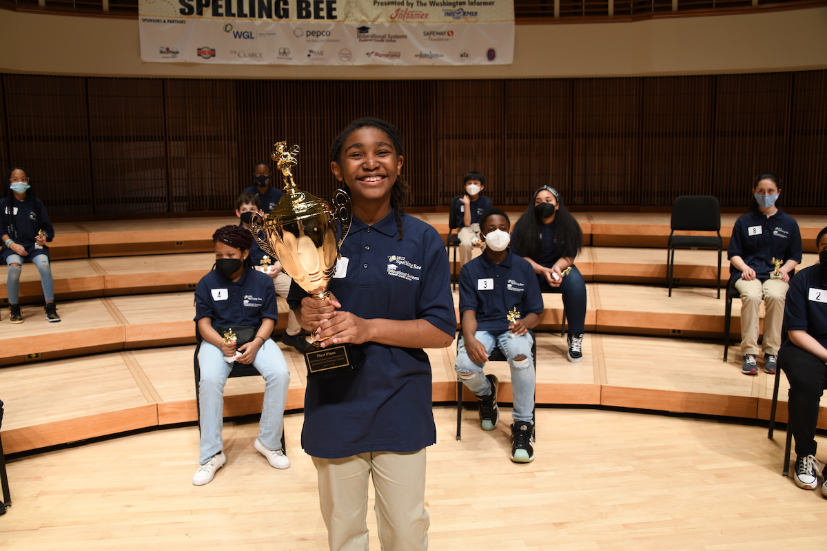 Prince George's 2022 Spelling Bee Winner Noemie Jackson-Weaver is a sixth grader attending New Hope Academy in Hyattsville, Md. (Anthony Tilghman/The Washington Informer)