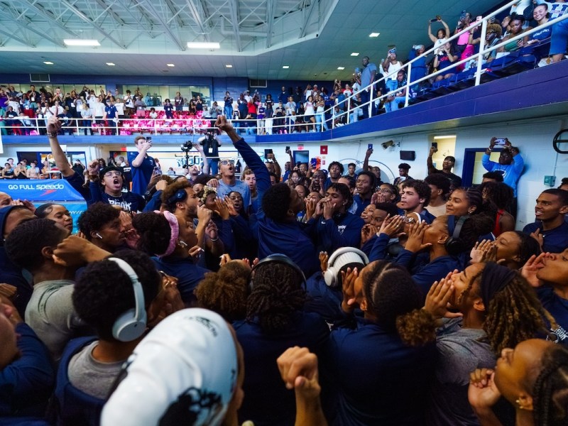 Howard University’s swimming and diving team take part in the third annual Battle at the Burr on Oct. 5 at Burr Gymnasium. Howard lost to Georgetown University 117- 107 on the men’s side and 133-90 for the women’s team. (Courtesy photo)