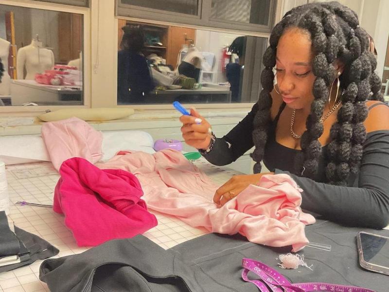 Courtney Cain is a student in the Howard University Fashion Design Program. Her creation will be featured in the “Upcycled Fashion Show,” a fundraiser presented by Dress for Success Washington DC (DFSWDC) on Nov. 10.