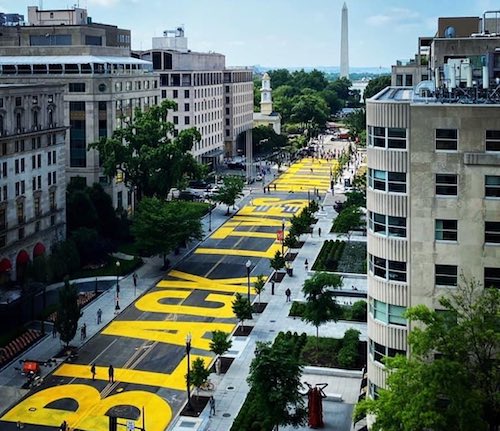 A familiar street in the District now bears the name Black Lives Matter. (Anthony Tilghman/The Washington Informer)