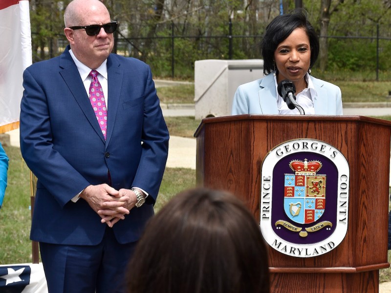 **FILE** U.S. Senate candidates former Maryland Gov. Larry Hogan (R) and Prince George’s County Executive Angela Alsobrooks (D), pictured in a photo from 2022, met on Oct. 10 for the sole debate in a race that may decide the partisan control of Congress' upper chamber. (Robert R. Roberts/The Washington Informer)