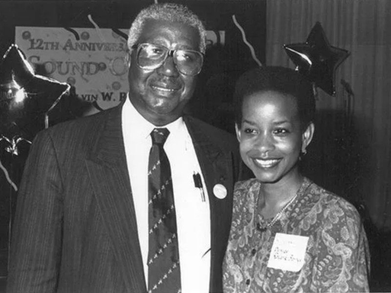 **FILE** Dr. Calvin Rolark, founder and first publisher of The Washington Informer, with his daughter Denise Rolark Barnes, current publisher of the newspaper. (WI photo)