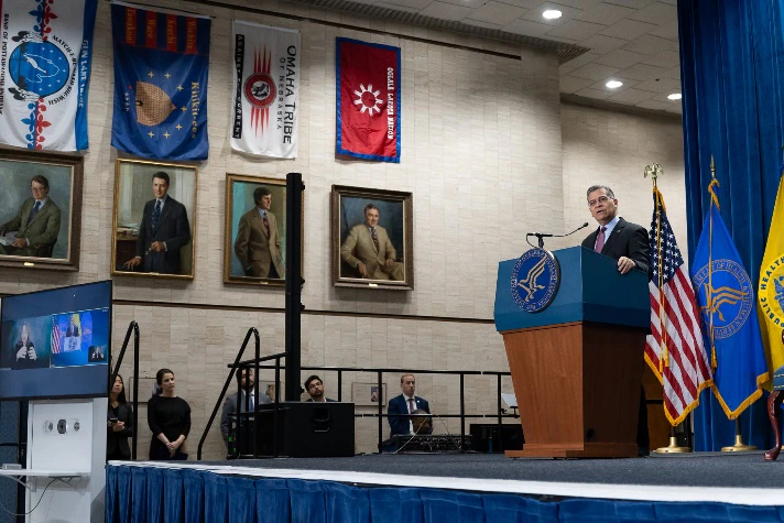 U.S. Department of Health and Human Services Secretary Xavier Becerra delivers opening remarks at the inaugural Sickle Cell Disease Summit held at the Hubert H. Humphries Building in southwest D.C. on Sept. 24. (Courtesy of hhs.gov)