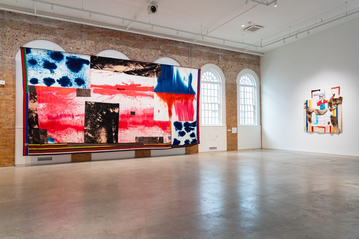 Sterling Ruby’s “Flag” consisting of bleached and dyed canvas and elastic. (Courtesy of Rubell Museum DC)