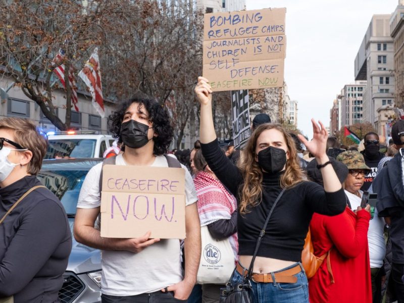 **FILE** Pro-Palestinian protestors march to the White House in November 2023. (Ja'Mon Jackson/The Washington Informer)