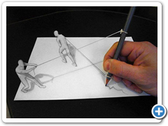 Funny Image of 3d pencil drawing
